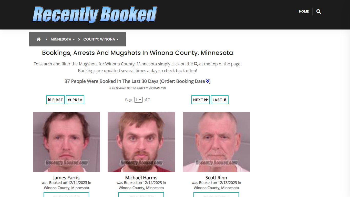 Bookings, Arrests and Mugshots in Winona County, Minnesota